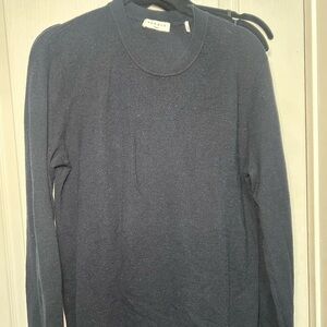 Sandro Navy Textured Crewneck Sweater